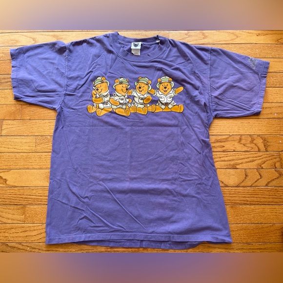 Vintage Disney World Animal Kingdom Winnie The Pooh Safari Purple Shirt L Rare - Picture 1 of 8